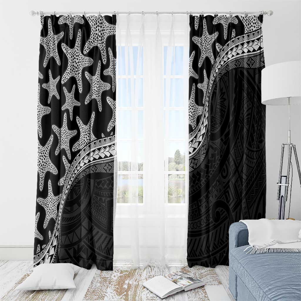Monotone Polynesian Starfish Unique Pattern Window Curtain LT01 - Polynesian Pride