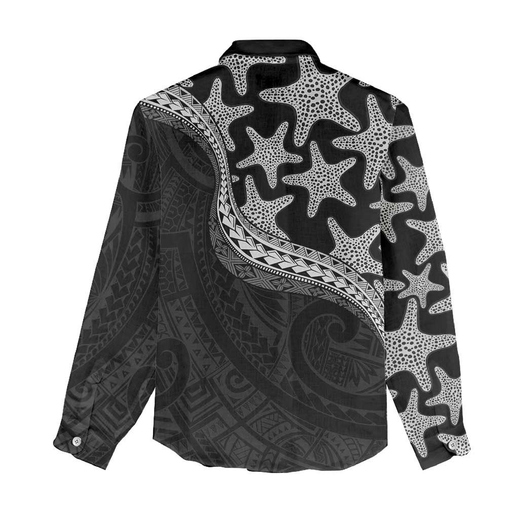 Monotone Polynesian Starfish Unique Pattern Women Casual Shirt LT01 - Polynesian Pride