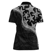 Monotone Polynesian Starfish Unique Pattern Women Polo Shirt LT01 - Polynesian Pride