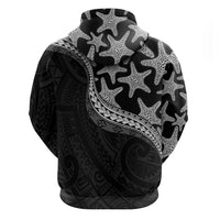 Monotone Polynesian Starfish Unique Pattern Zip Hoodie LT01 - Polynesian Pride