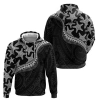 Monotone Polynesian Starfish Unique Pattern Zip Hoodie LT01 - Polynesian Pride