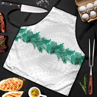 Hawaii Tropical Leaves Apron Polynesian Pattern LT01 White - Polynesian Pride