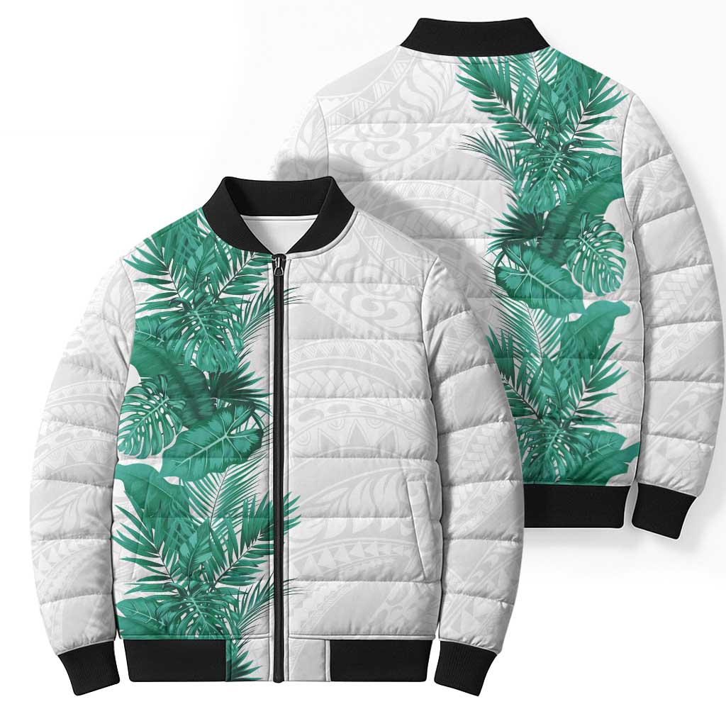 Hawaii Tropical Leaves Bomber Puffer Jacket Polynesian Pattern LT01 - Polynesian Pride