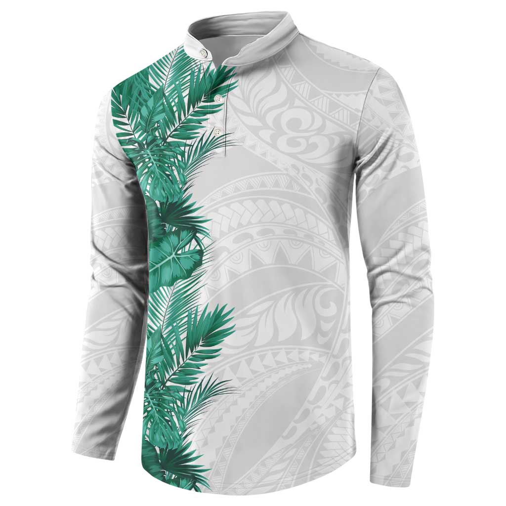 Hawaii Tropical Leaves Button Sweatshirt Polynesian Pattern LT01 - Polynesian Pride