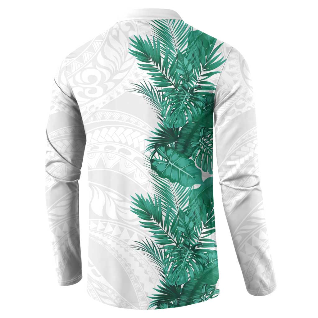 Hawaii Tropical Leaves Button Sweatshirt Polynesian Pattern LT01 - Polynesian Pride