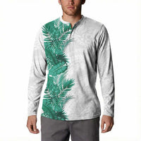 Hawaii Tropical Leaves Button Sweatshirt Polynesian Pattern LT01 - Polynesian Pride