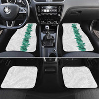 Hawaii Tropical Leaves Car Mats Polynesian Pattern LT01 Set 4pcs White - Polynesian Pride