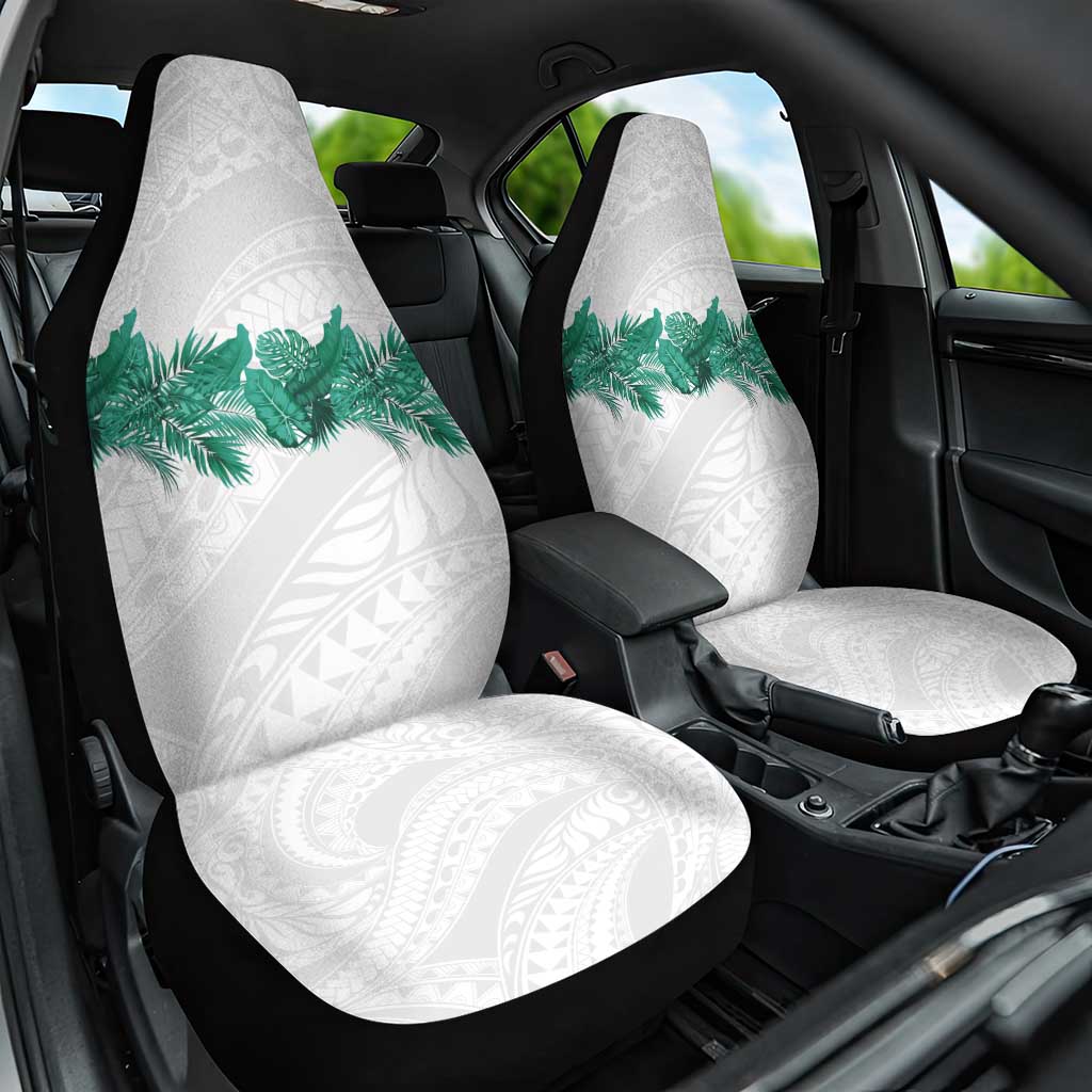 Hawaii Tropical Leaves Car Seat Cover Polynesian Pattern LT01 One Size White - Polynesian Pride