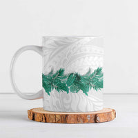 Hawaii Tropical Leaves Ceramic Mug Polynesian Pattern LT01 White - Polynesian Pride