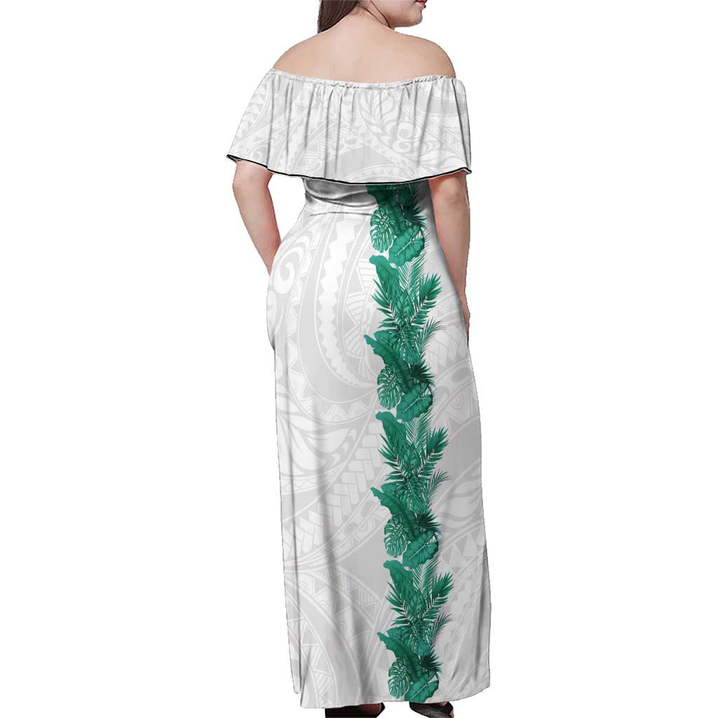 Hawaii Tropical Leaves Family Matching Off Shoulder Maxi Dress and Hawaiian Shirt Polynesian Pattern LT01 - Polynesian Pride