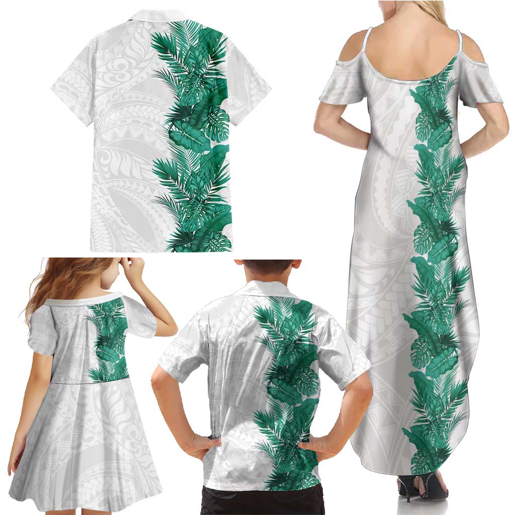 Hawaii Tropical Leaves Family Matching Summer Maxi Dress and Hawaiian Shirt Polynesian Pattern LT01 - Polynesian Pride