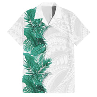 Hawaii Tropical Leaves Family Matching Summer Maxi Dress and Hawaiian Shirt Polynesian Pattern LT01 Dad's Shirt - Short Sleeve White - Polynesian Pride