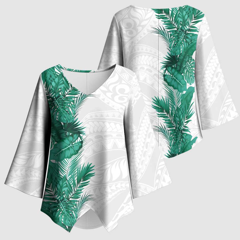 Hawaii Tropical Leaves Kimono Sleeve Blouse Polynesian Pattern LT01 - Polynesian Pride