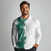 Hawaii Tropical Leaves Long Sleeve Polo Shirt Polynesian Pattern LT01 - Polynesian Pride