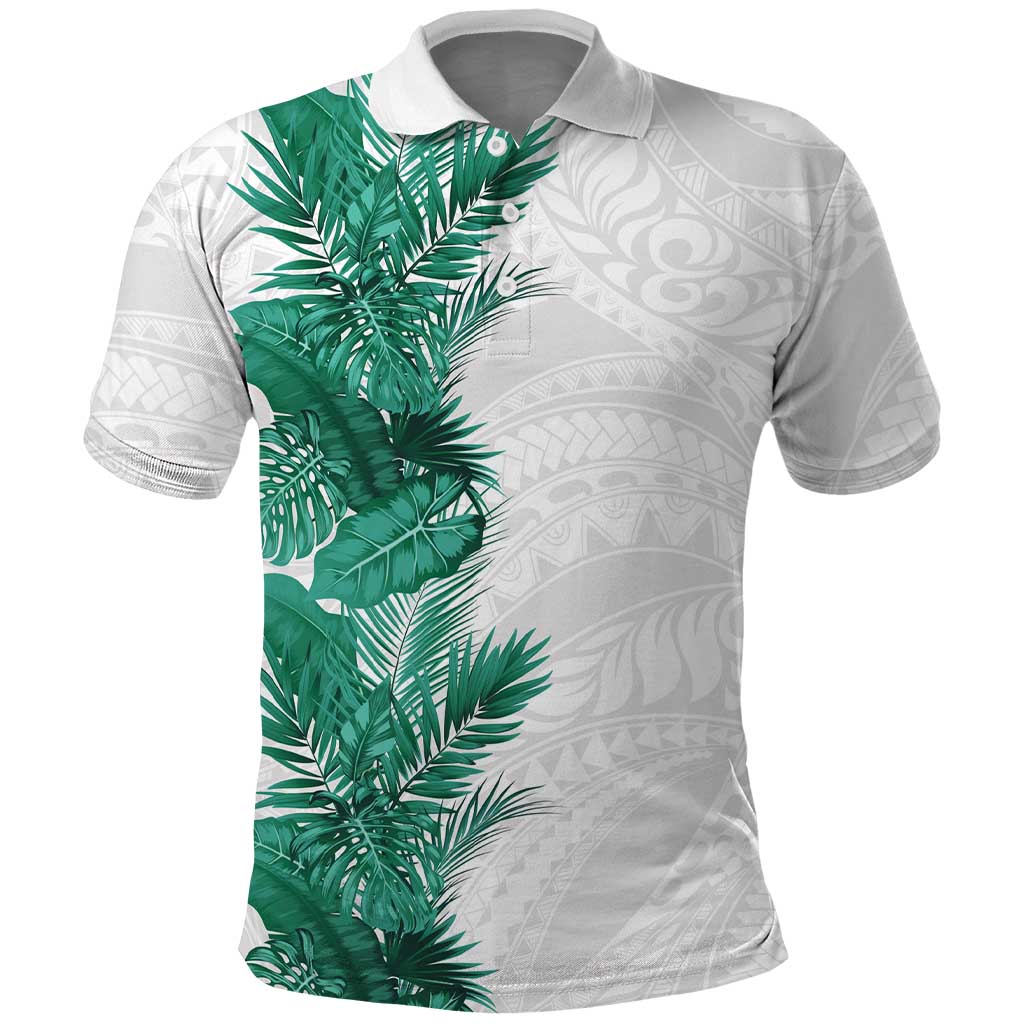 Hawaii Tropical Leaves Polo Shirt Polynesian Pattern LT01 White - Polynesian Pride