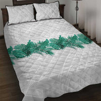 Hawaii Tropical Leaves Quilt Bed Set Polynesian Pattern LT01 White - Polynesian Pride
