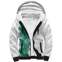Hawaii Tropical Leaves Sherpa Hoodie Polynesian Pattern LT01 Unisex White - Polynesian Pride