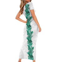 Hawaii Tropical Leaves Short Sleeve Bodycon Dress Polynesian Pattern LT01 - Polynesian Pride