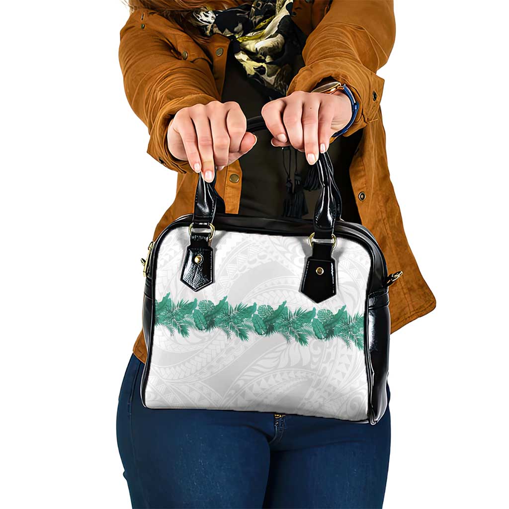 Hawaii Tropical Leaves Shoulder Handbag Polynesian Pattern LT01 One Size White - Polynesian Pride