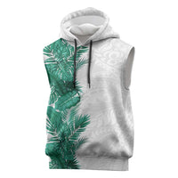 Hawaii Tropical Leaves Sleeveless Hoodie Polynesian Pattern LT01 White - Polynesian Pride