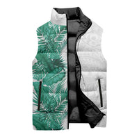 Hawaii Tropical Leaves Sleeveless Puffer Jacket Polynesian Pattern LT01 - Polynesian Pride