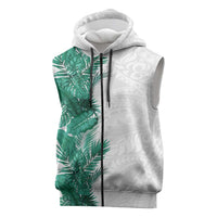 Hawaii Tropical Leaves Sleeveless Zip Hoodie Polynesian Pattern LT01 White - Polynesian Pride