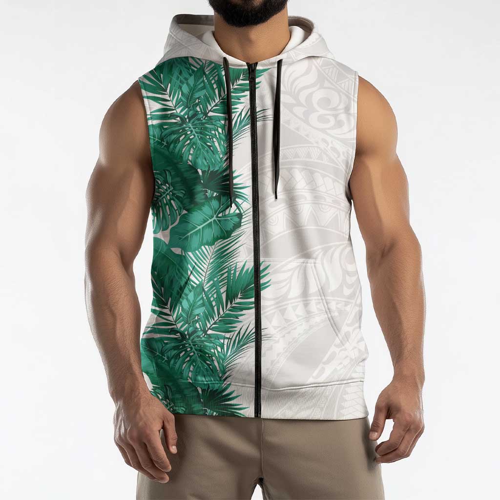 Hawaii Tropical Leaves Sleeveless Zip Hoodie Polynesian Pattern LT01 - Polynesian Pride