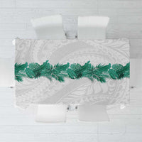 Hawaii Tropical Leaves Tablecloth Polynesian Pattern LT01 White - Polynesian Pride