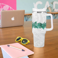 Hawaii Tropical Leaves Tumbler With Handle Polynesian Pattern LT01 - Polynesian Pride
