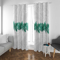 Hawaii Tropical Leaves Window Curtain Polynesian Pattern LT01 With Grommets White - Polynesian Pride