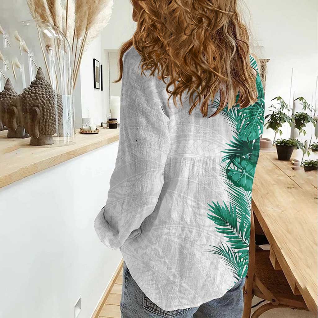 Hawaii Tropical Leaves Women Casual Shirt Polynesian Pattern LT01 - Polynesian Pride