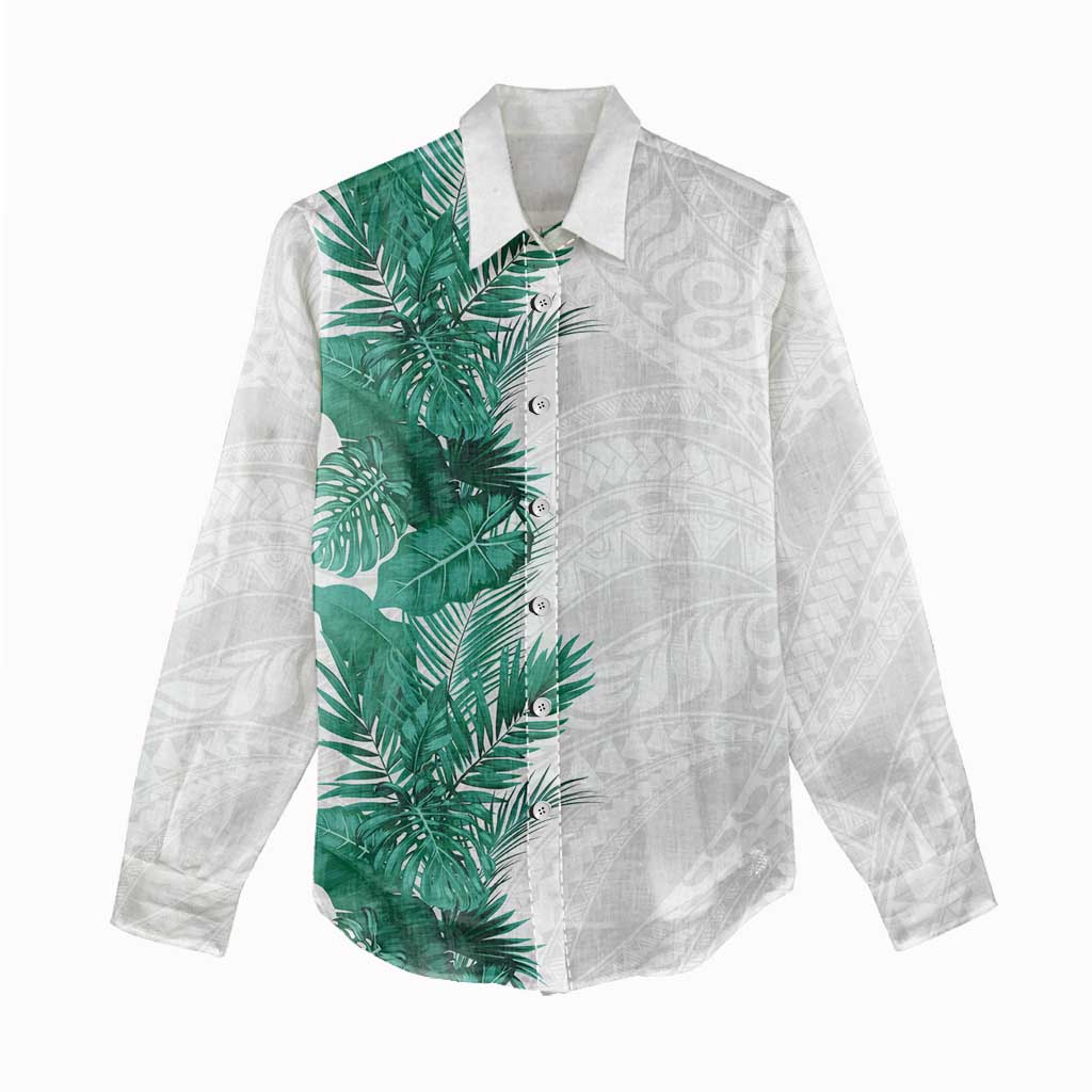 Hawaii Tropical Leaves Women Casual Shirt Polynesian Pattern LT01 - Polynesian Pride