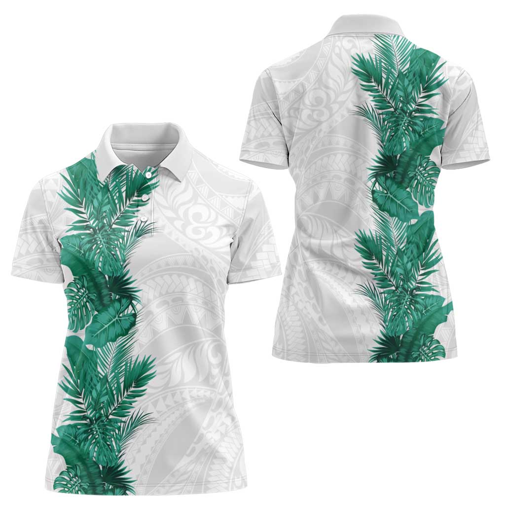 Hawaii Tropical Leaves Women Polo Shirt Polynesian Pattern LT01 - Polynesian Pride