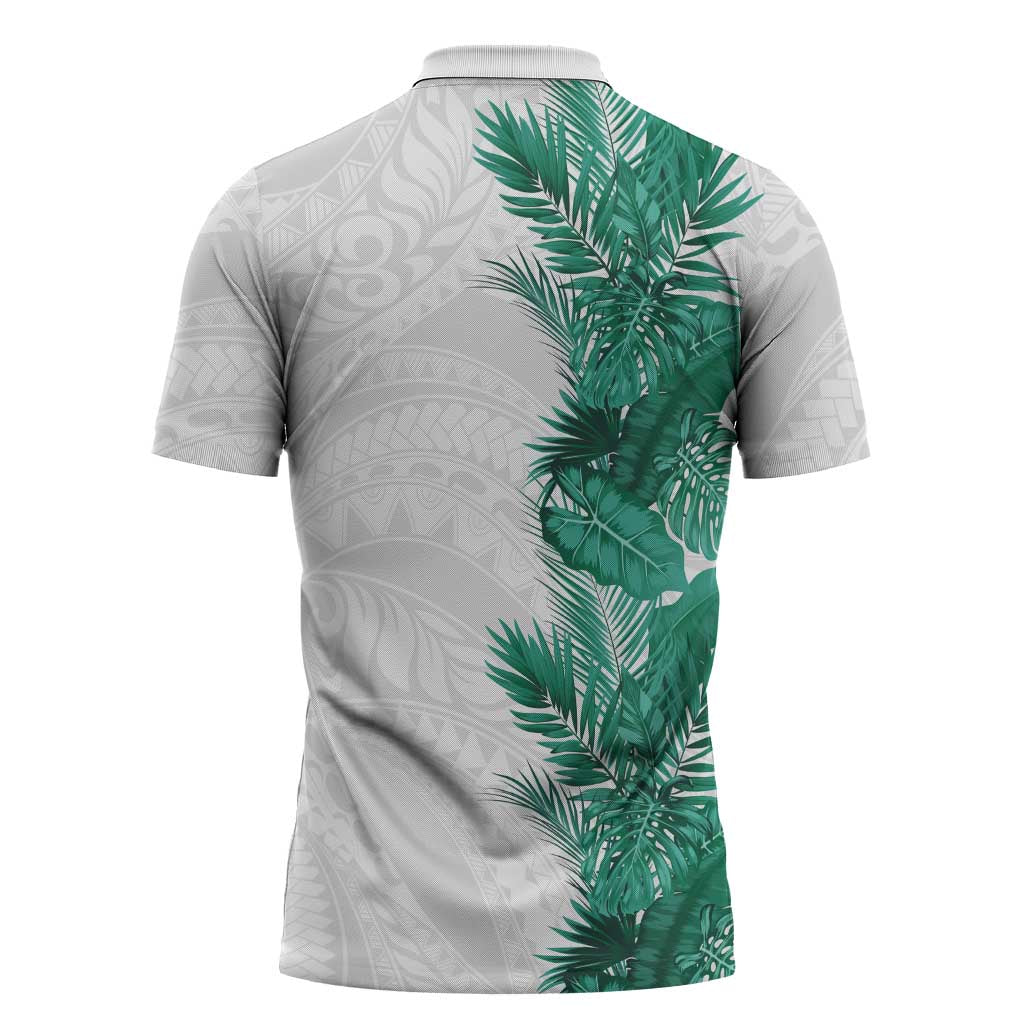 Hawaii Tropical Leaves Zipper Polo Shirt Polynesian Pattern LT01 - Polynesian Pride