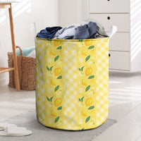 Hawaii Lemon Palaka Laundry Basket Striped Stylized LT01 Yellow - Polynesian Pride