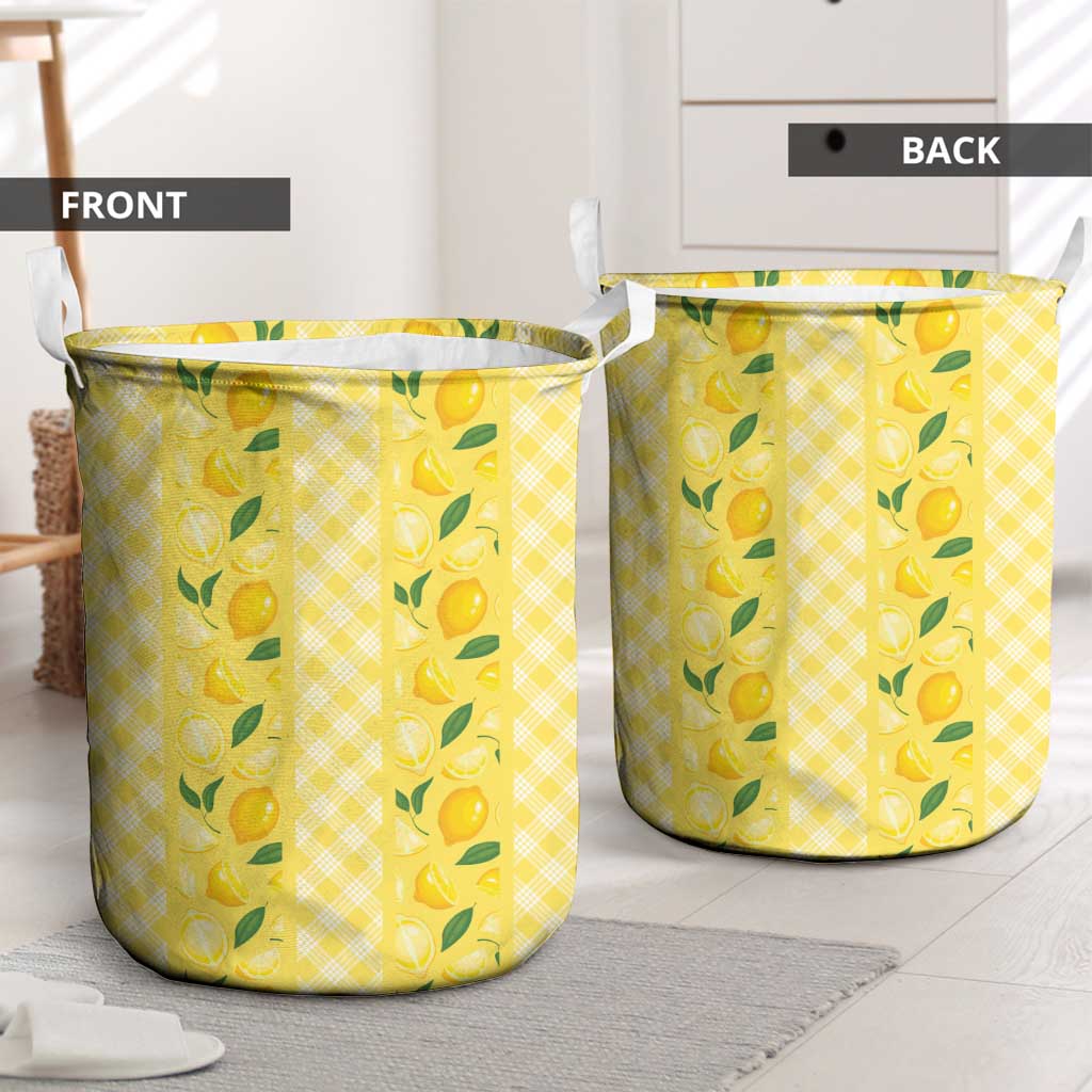 Hawaii Lemon Palaka Laundry Basket Striped Stylized LT01 - Polynesian Pride