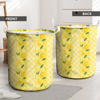 Hawaii Lemon Palaka Laundry Basket Striped Stylized LT01 - Polynesian Pride