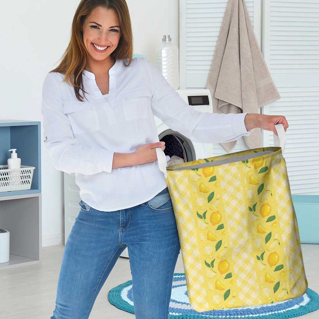 Hawaii Lemon Palaka Laundry Basket Striped Stylized LT01 - Polynesian Pride