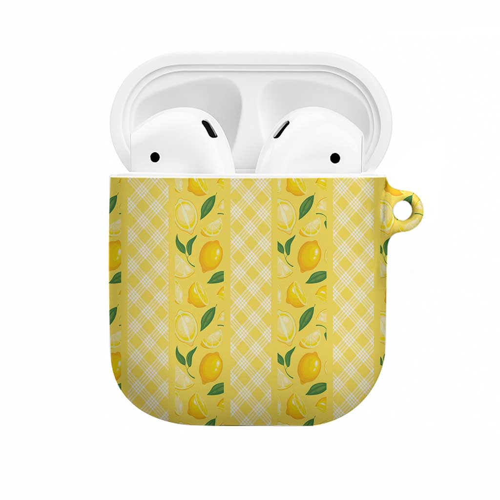 Hawaii Lemon Palaka AirPods Case Striped Stylized LT01 Yellow - Polynesian Pride