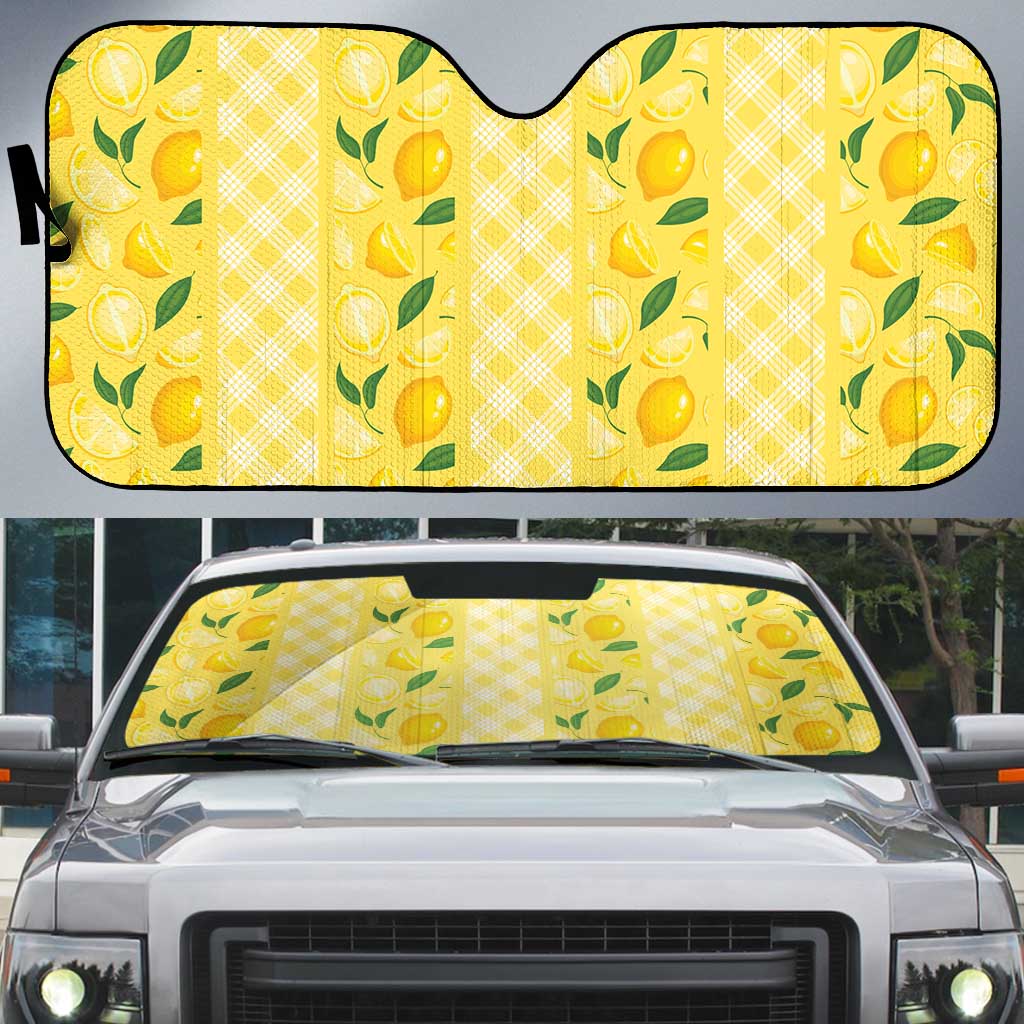 Hawaii Lemon Palaka Auto Sun Shade Striped Stylized LT01 Yellow - Polynesian Pride