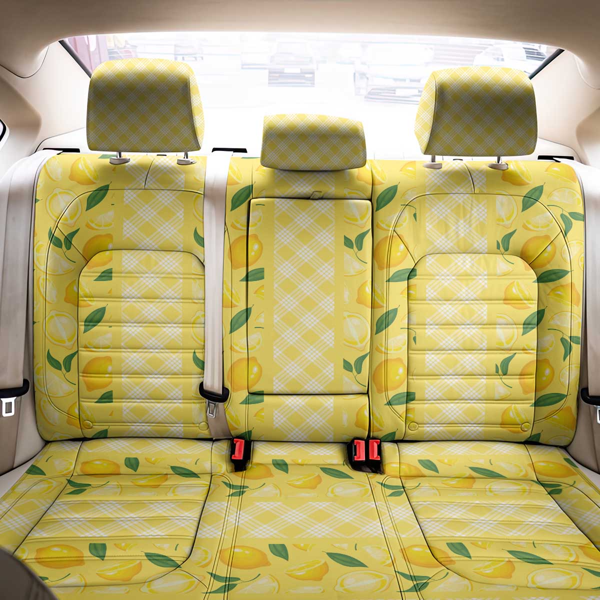 Hawaii Lemon Palaka Back Car Seat Cover Striped Stylized LT01 - Polynesian Pride