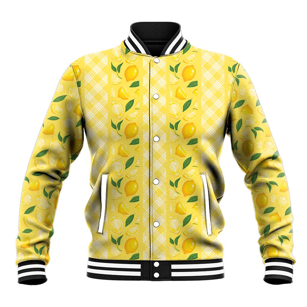 Hawaii Lemon Palaka Baseball Jacket Striped Stylized LT01 Unisex Yellow - Polynesian Pride