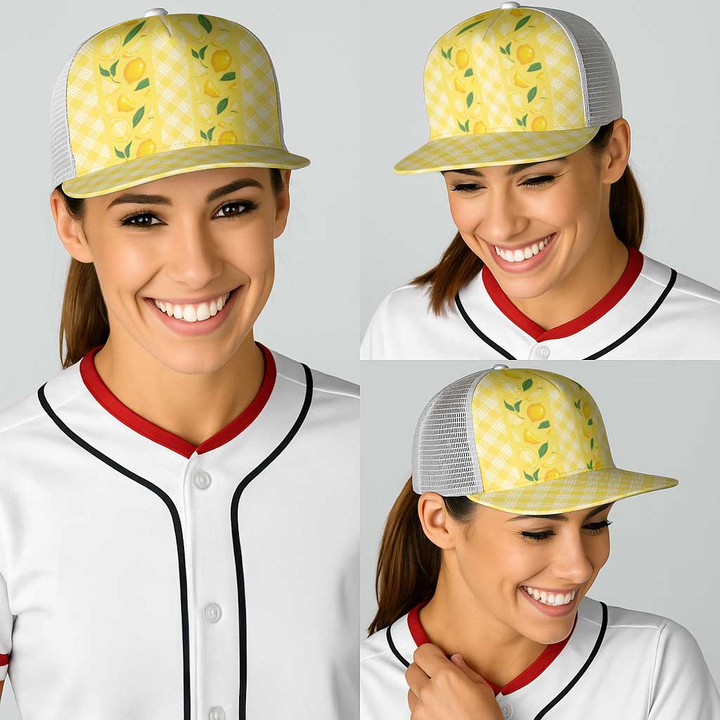 Hawaii Lemon Palaka Baseball Net Cap Striped Stylized LT01 - Polynesian Pride