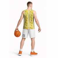 Hawaii Lemon Palaka Basketball Jersey Striped Stylized LT01 - Polynesian Pride