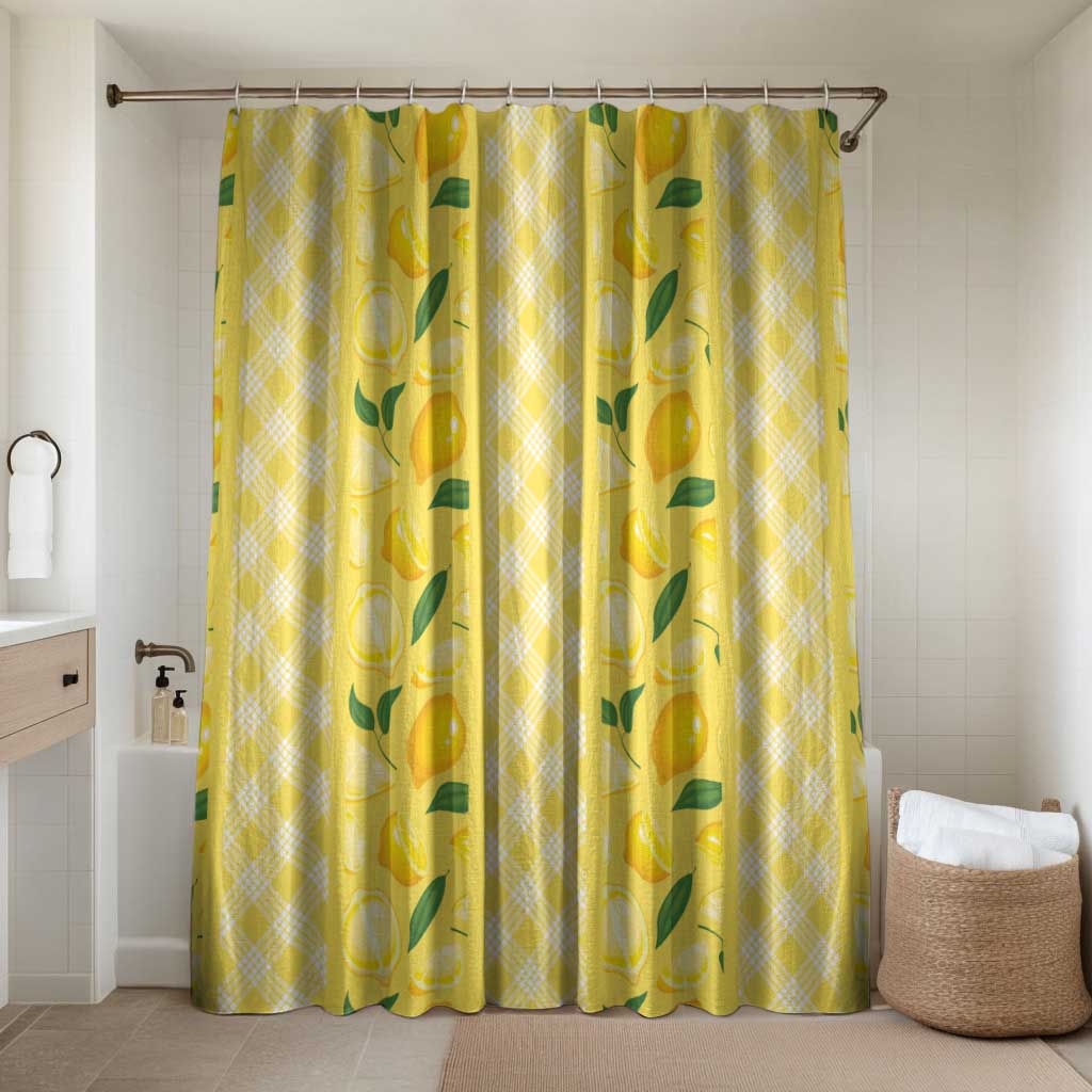Hawaii Lemon Palaka Bathroom Set Striped Stylized LT01 Shower Curtain Only Yellow - Polynesian Pride
