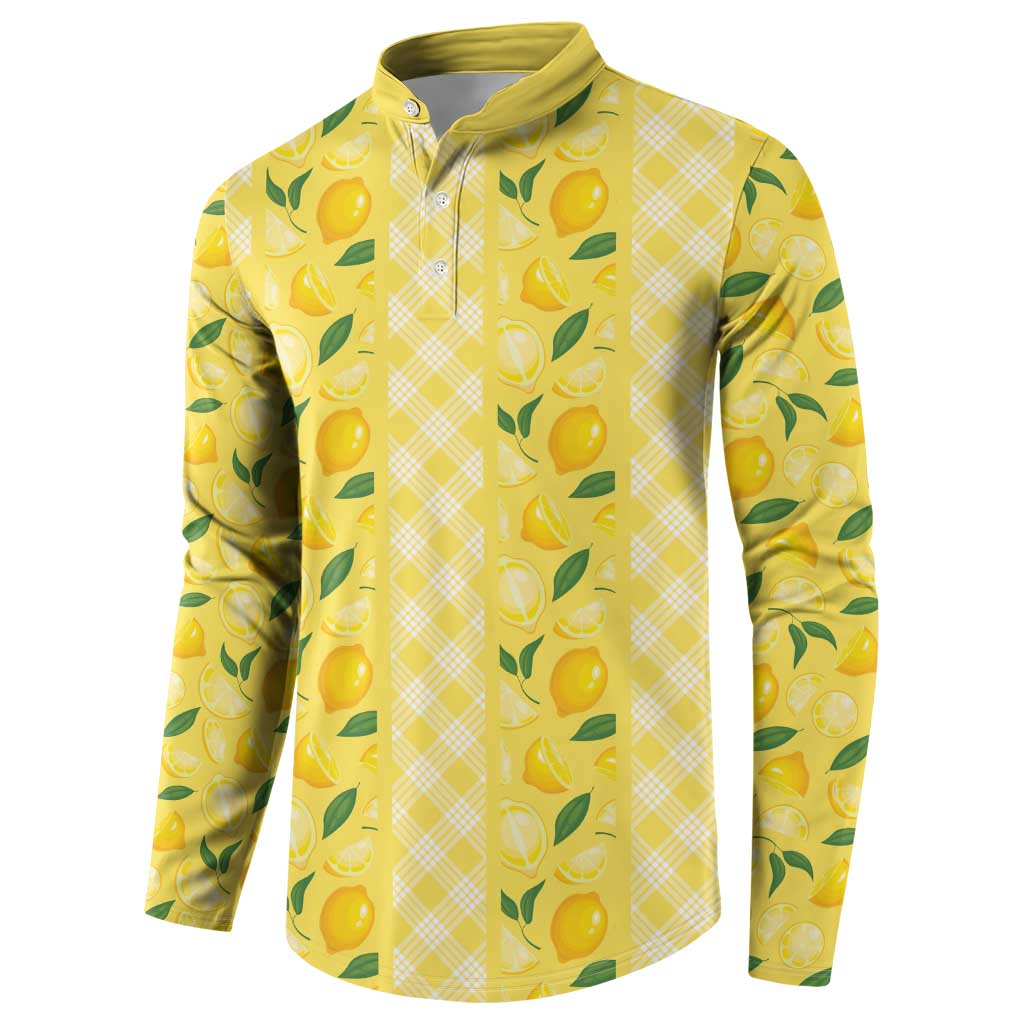 Hawaii Lemon Palaka Button Sweatshirt Striped Stylized LT01 - Polynesian Pride