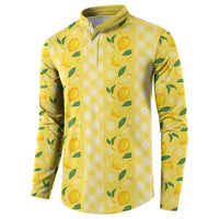 Hawaii Lemon Palaka Button Sweatshirt Striped Stylized LT01 - Polynesian Pride