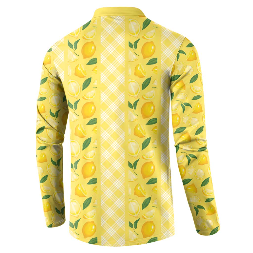 Hawaii Lemon Palaka Button Sweatshirt Striped Stylized LT01 - Polynesian Pride