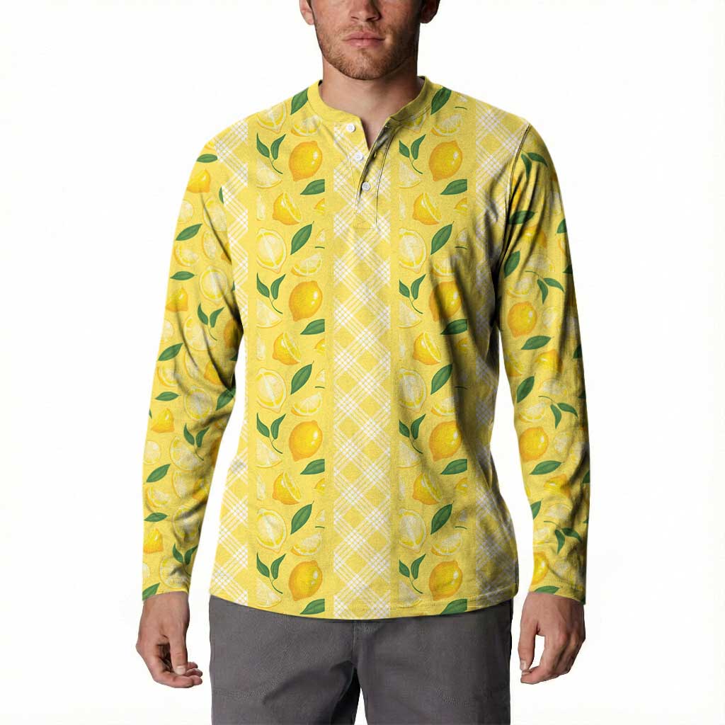 Hawaii Lemon Palaka Button Sweatshirt Striped Stylized LT01 - Polynesian Pride