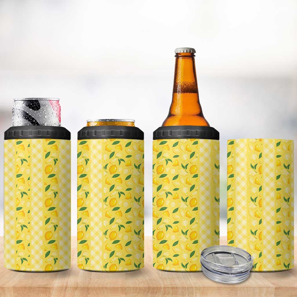 Hawaii Lemon Palaka 4 in 1 Can Cooler Tumbler Striped Stylized LT01 - Polynesian Pride